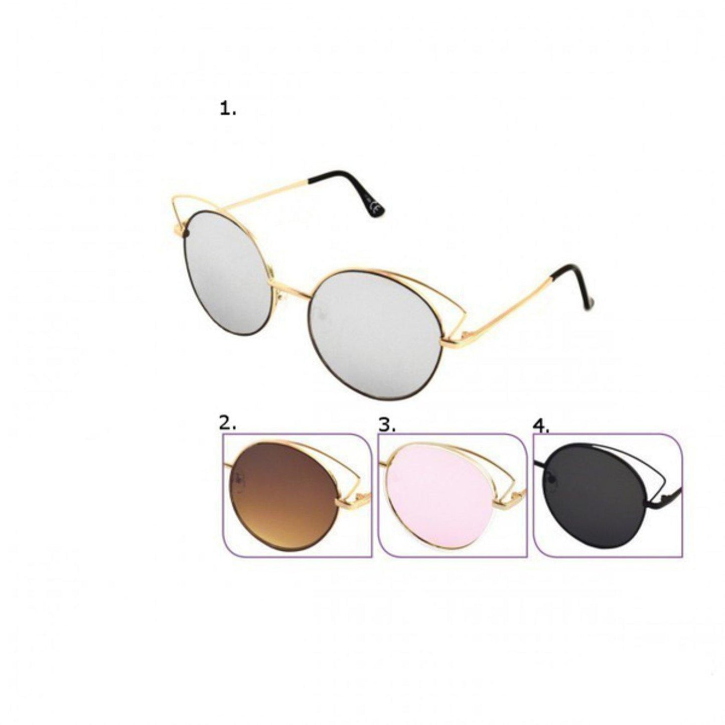 Cat Eye runda Solglasögon