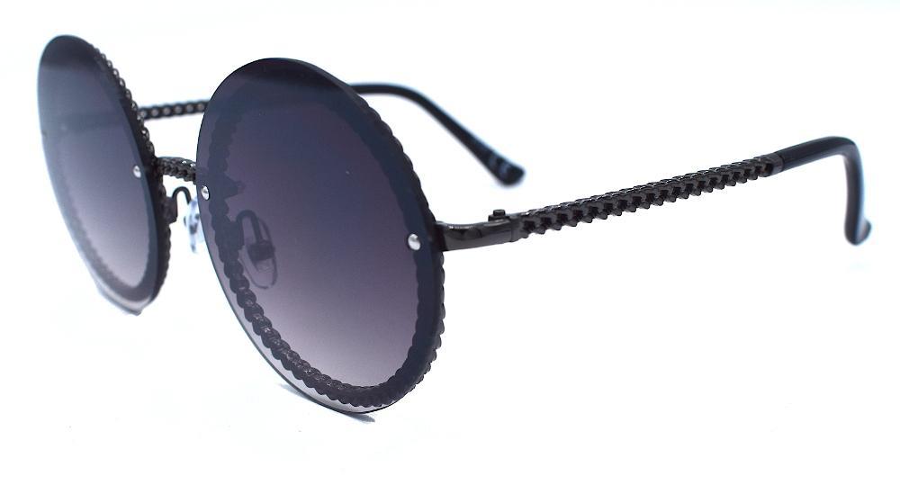 Chain runda solglasögon - Silver/mörk –  produktbild – Hiprock