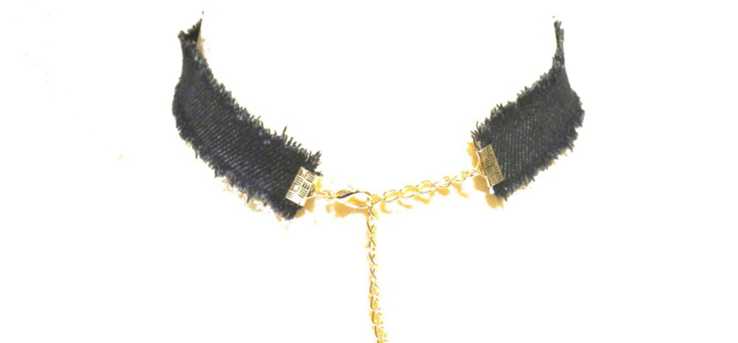 Choker kaulakoru - Denim kangas