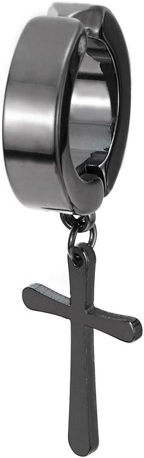 Clip on ring örhängen svart Kors –  produktbild – Hiprock