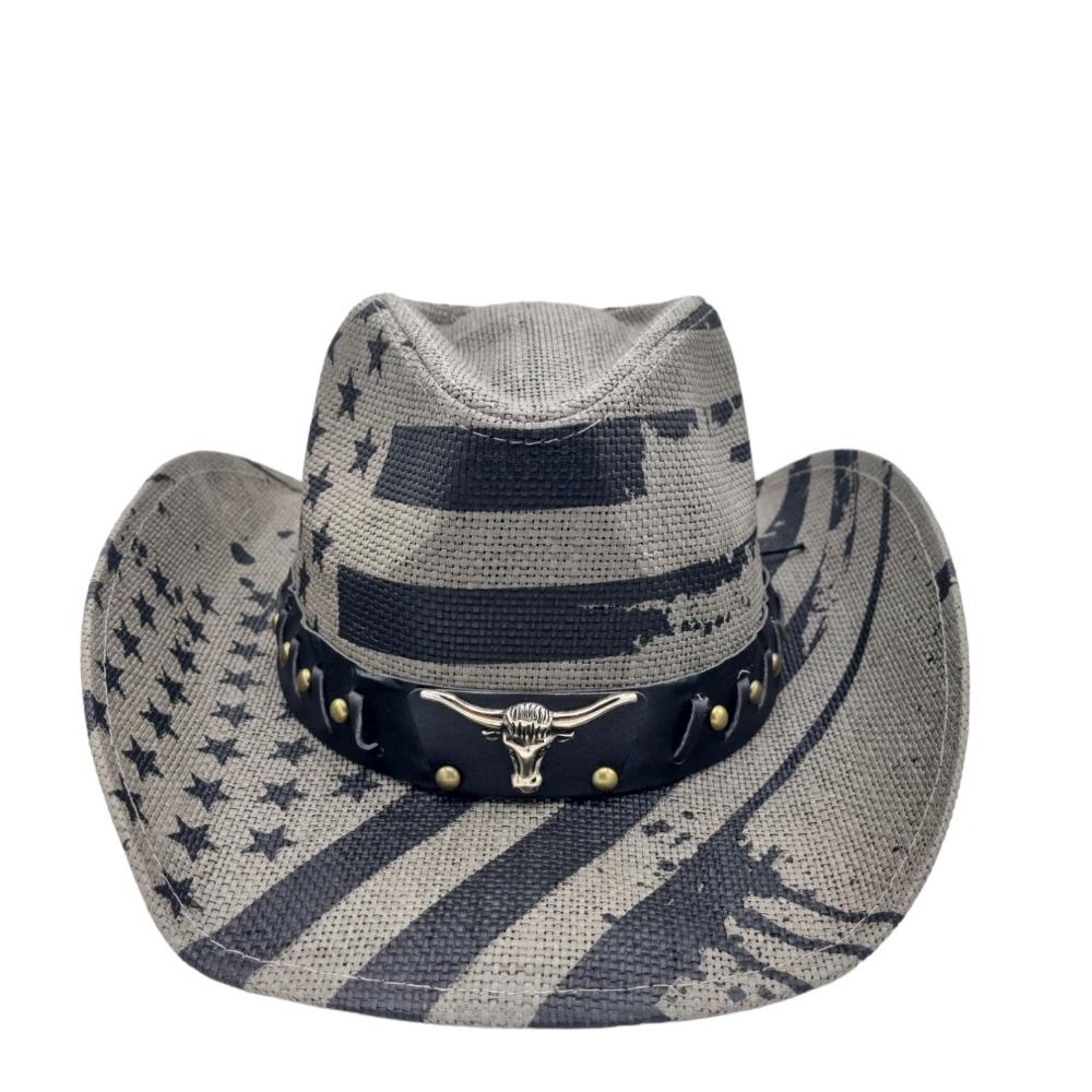 Cowboyhatt Blue medallion white –  produktbild – Hiprock