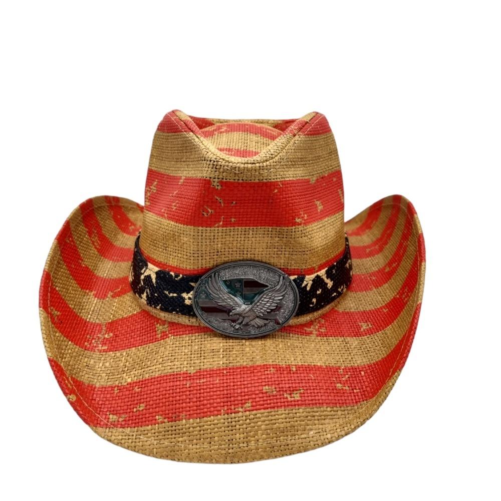 Cowboyhatt Blue medallion white –  produktbild – Hiprock