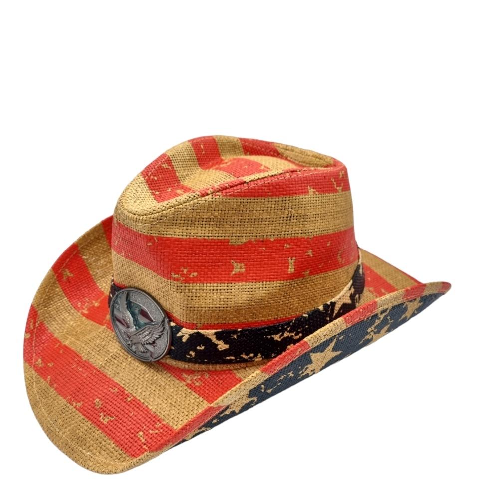 Cowboyhatt Blue medallion white –  produktbild – Hiprock