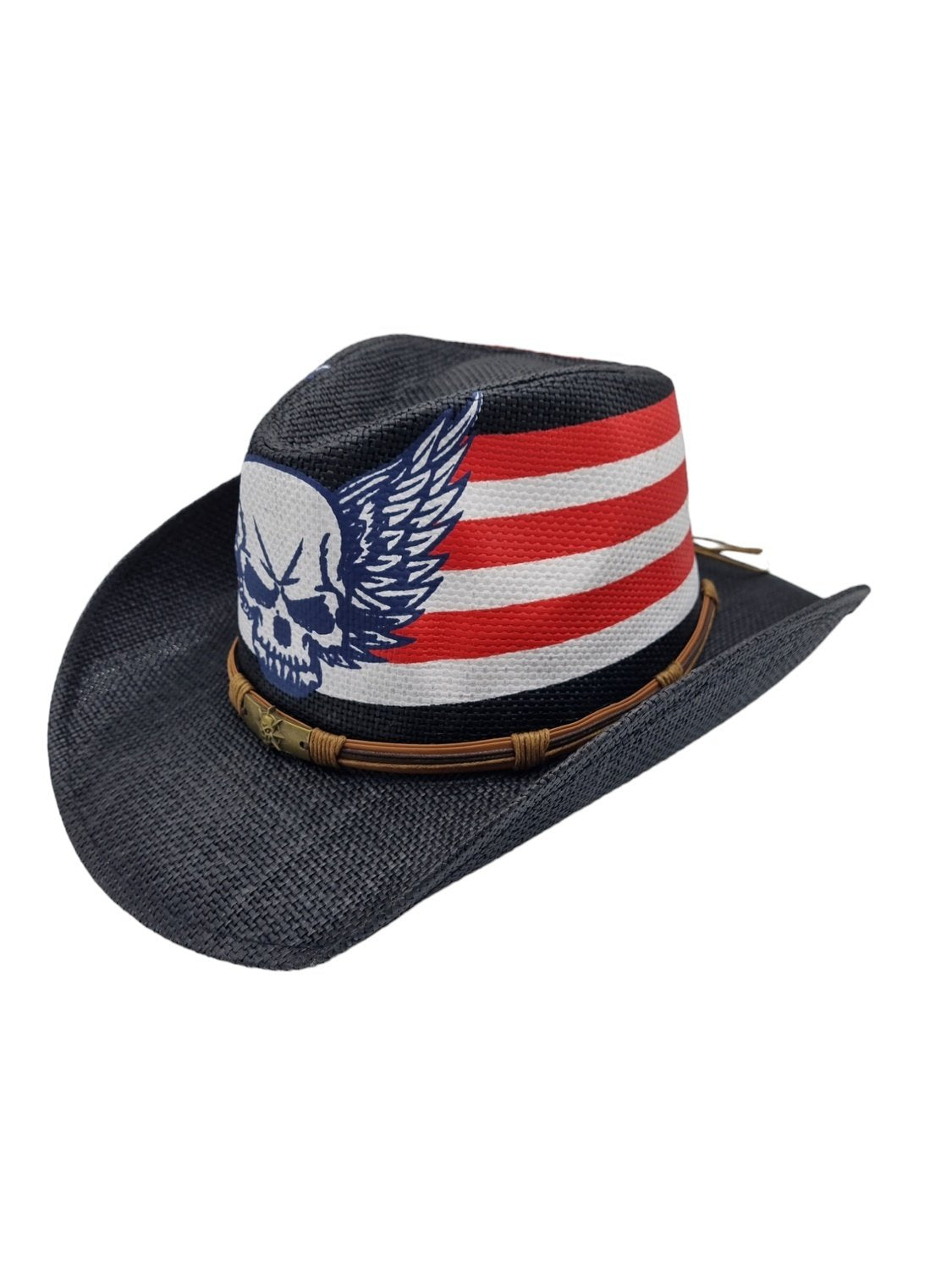 Cowboyhatt Blue medallion white –  produktbild – Hiprock