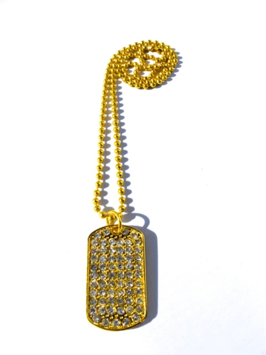 Dog Tag Necklace with Crystals