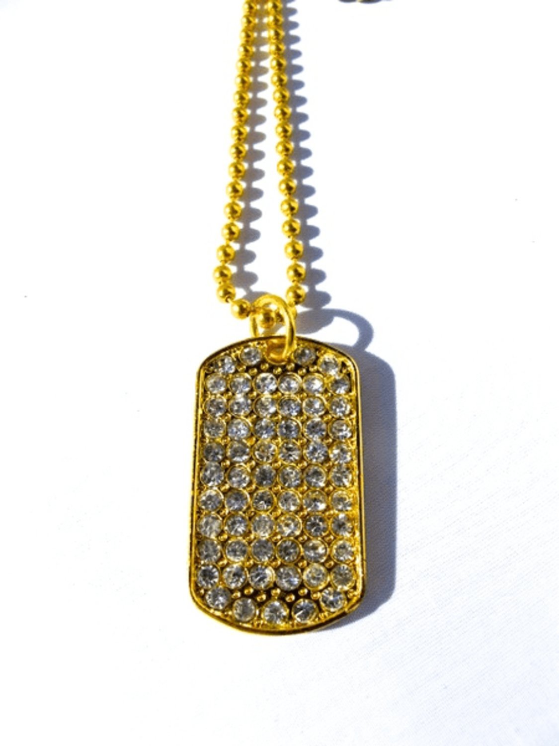 Dog Tag Necklace with Crystals