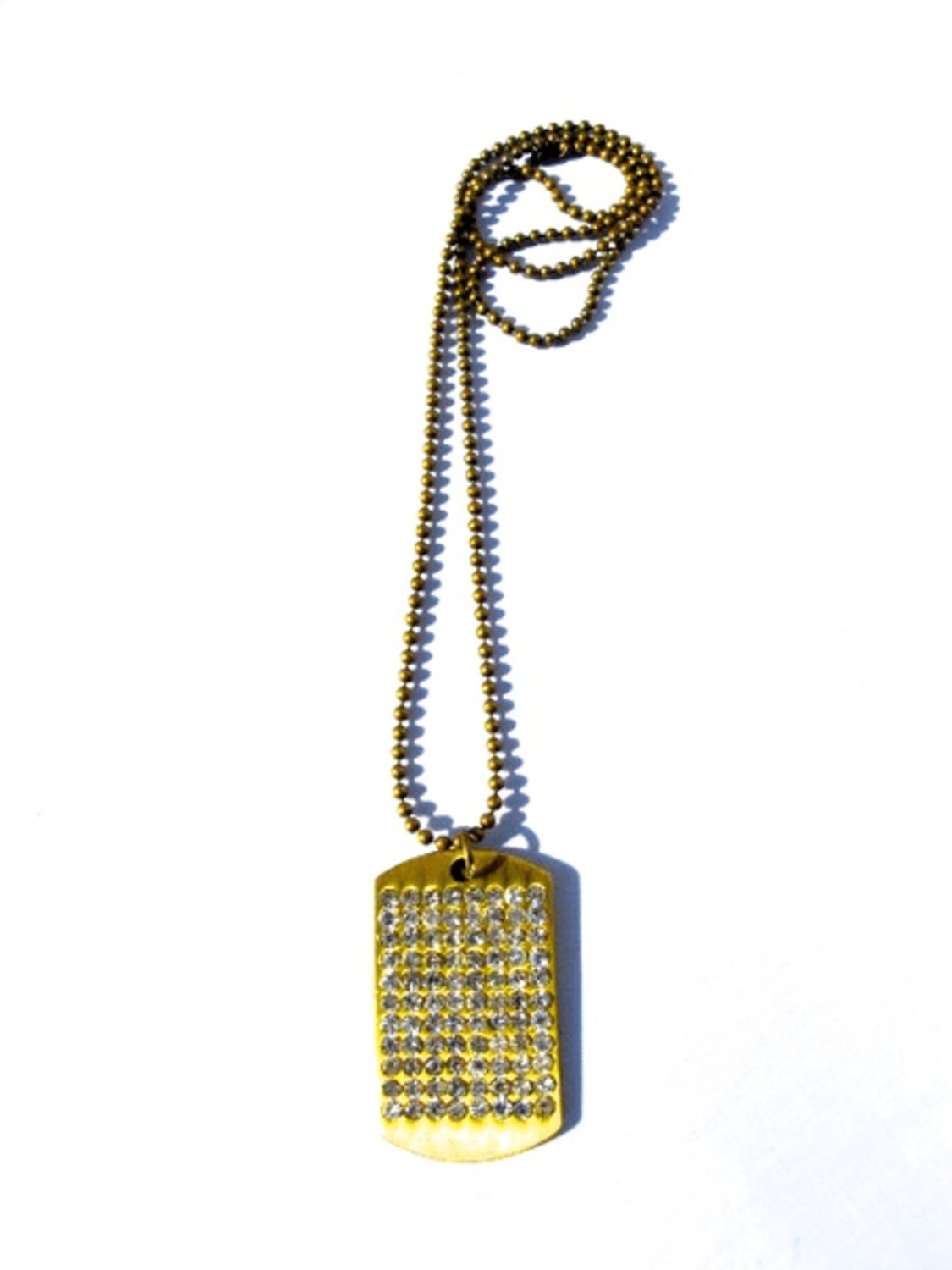 Dog Tag Necklace with crystals