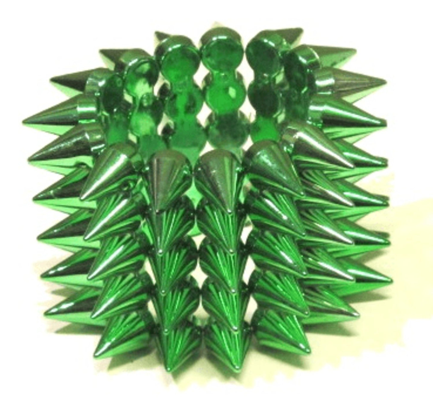 Elastic bracelet with rivets green