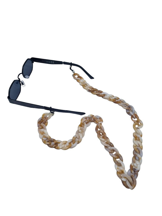 Exclusive Senile cord / glasses cord Glasses Chain Brown/White