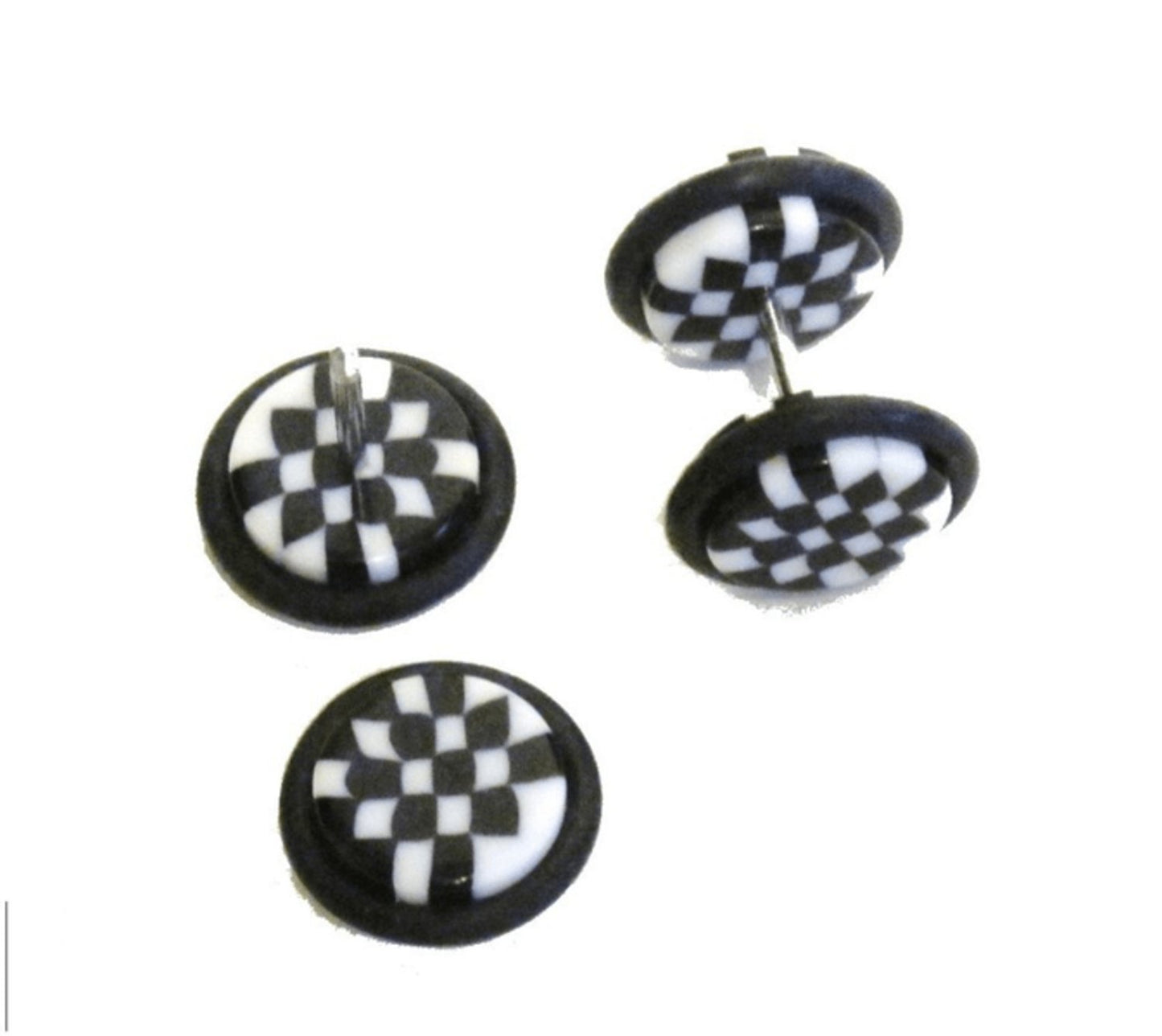 Fake Plug - Checkered with black rubber all around