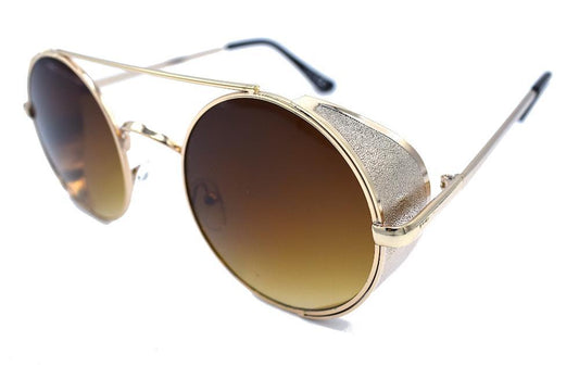 Fame runda solglasögon - Silver/brun