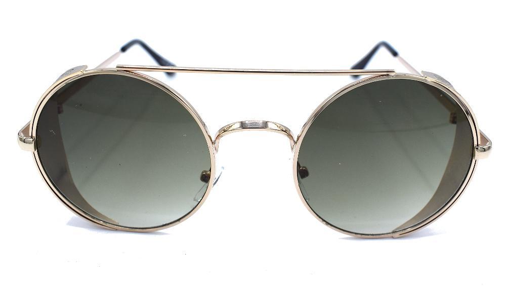 Fame pyöreät aurinkolasit - hopea/vihreä