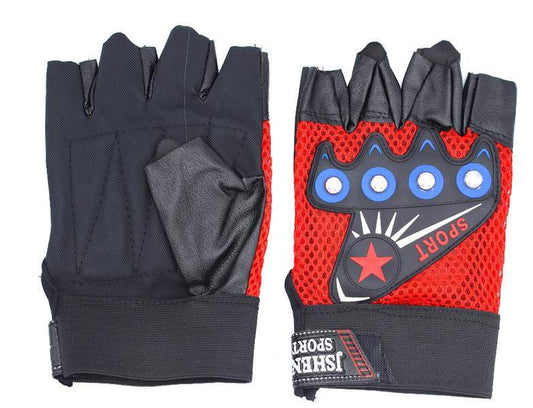 Fingerlösa handskar med runda nitar –  produktbild – Hiprock