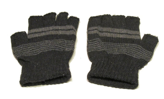 Fingerless striped mittens