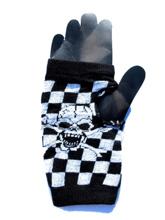 Fingerless Mittens - Skull