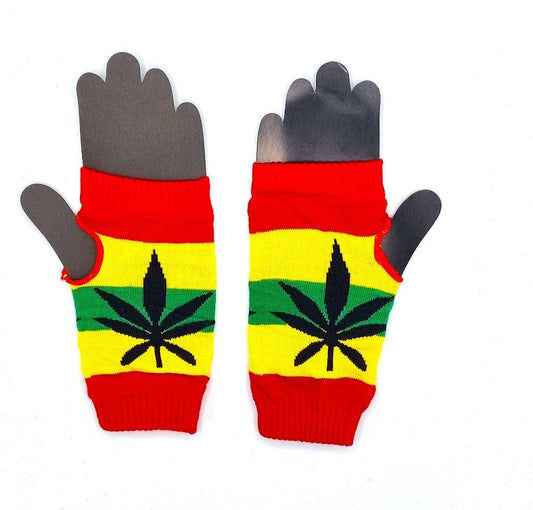 Fingerless Mittens - Rasta