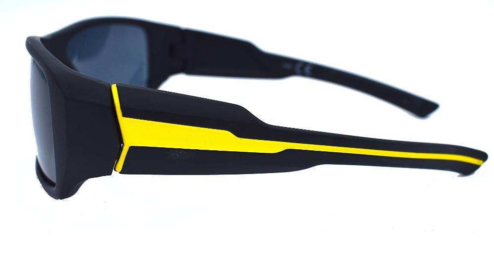 Flade sport solglasögon - Svart/gul –  produktbild – Hiprock