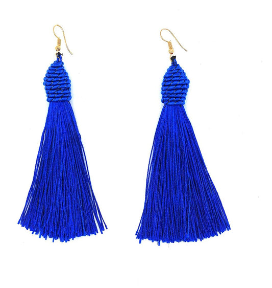 Fransörhängen Tassel Blå