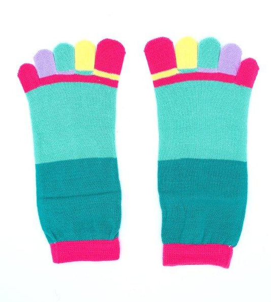 Colorful toe socks - green