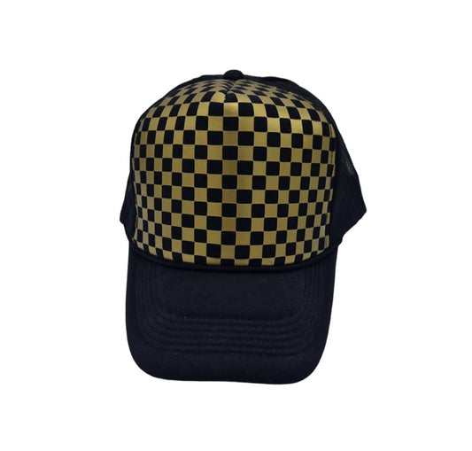 Gold Checkered - Trucker cap