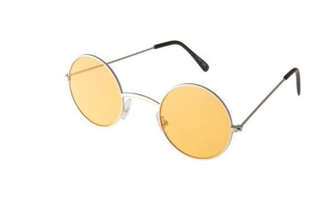 Keltaiset pyöreät aurinkolasit