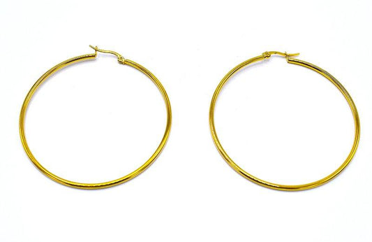 Gold colored hoop earrings