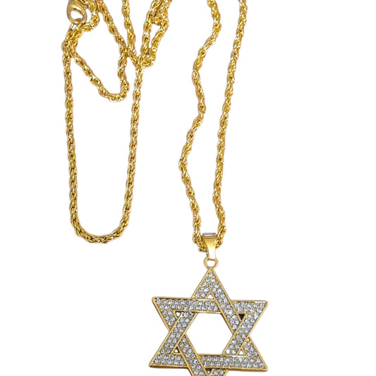 Guldfärgad halsband med Davidsstjärna