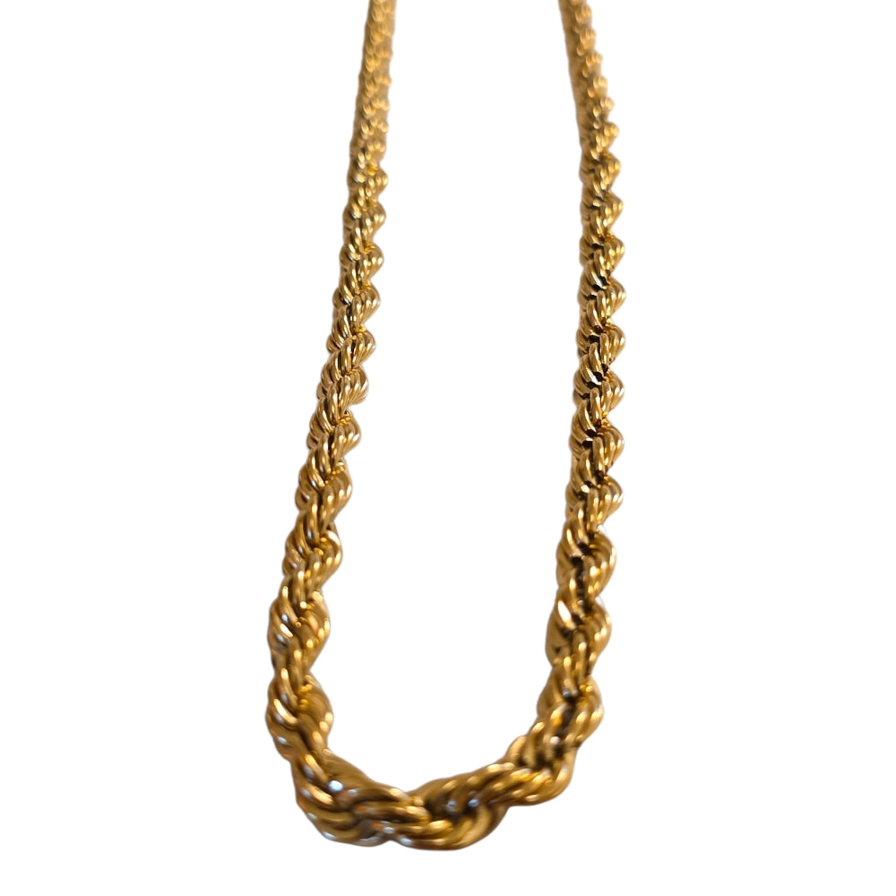 Guldfärgad kedja 70 cm – Tjock repdesign