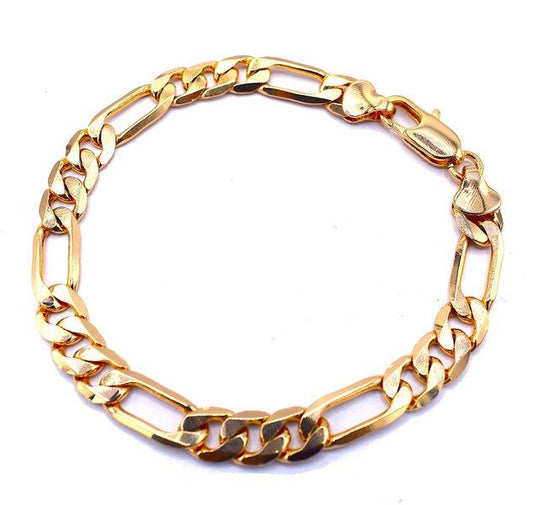 Gold-colored chain bracelet 7 mm