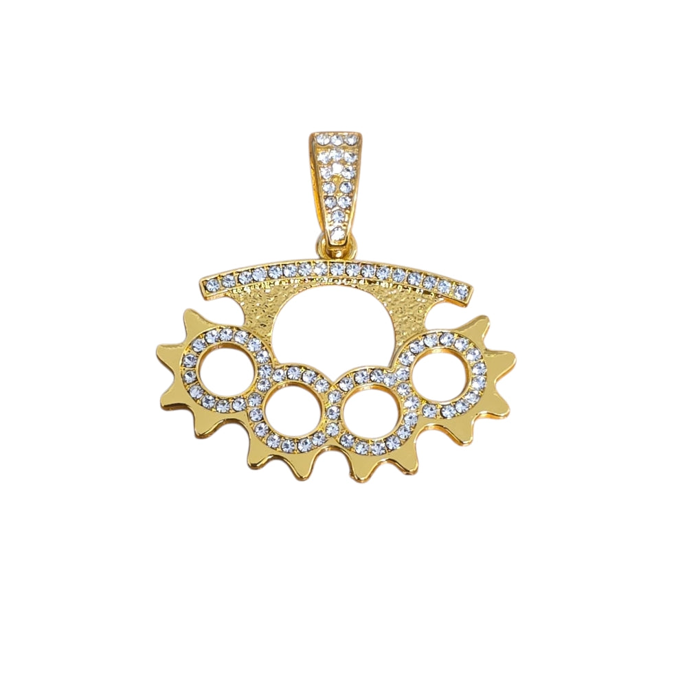 Guldfärgat Knogjärn Halsband med Strass