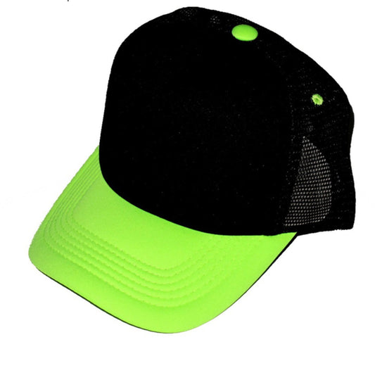 Yellow and black trucker cap