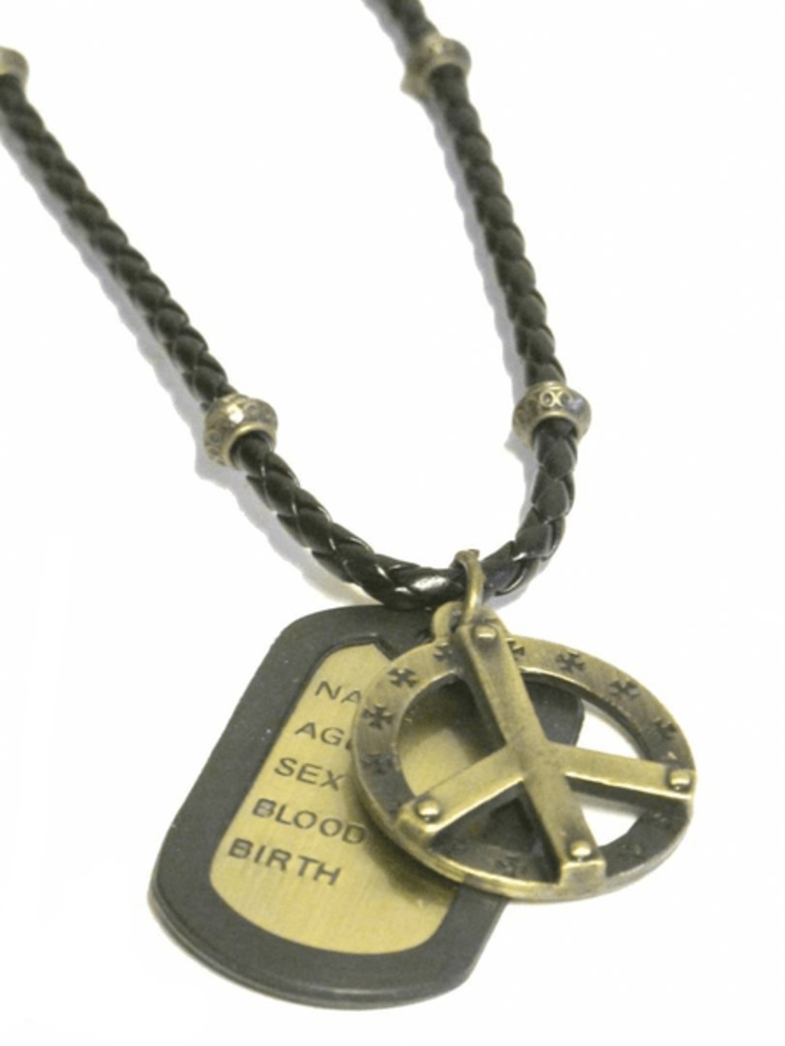 Necklace - Dog Tag Peace