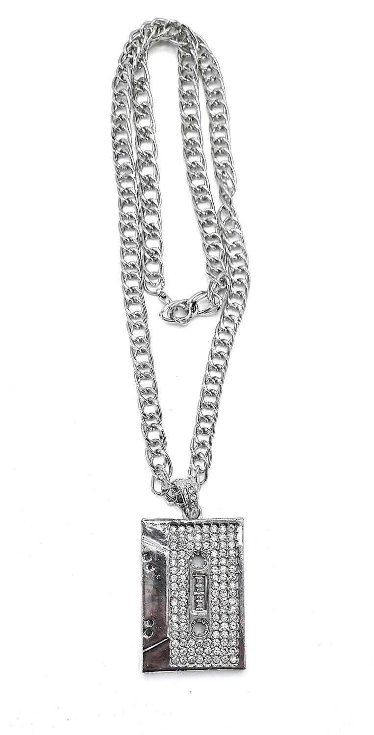 Necklace - Iced Cassette tape