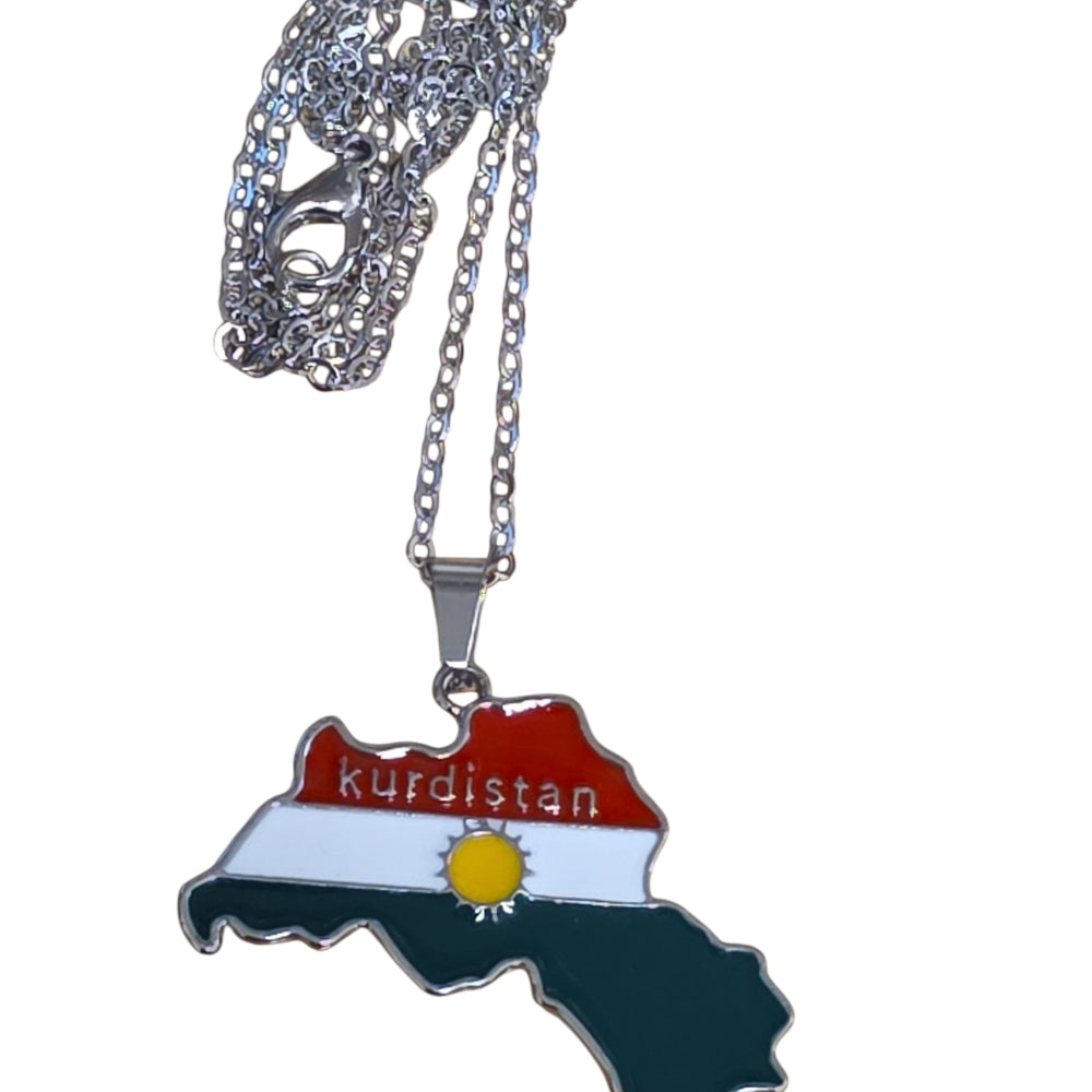 Halsband Kurdistan – Silverfärgad