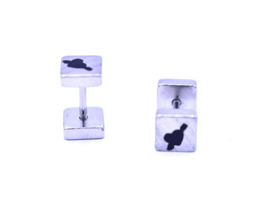 Heart square earrings