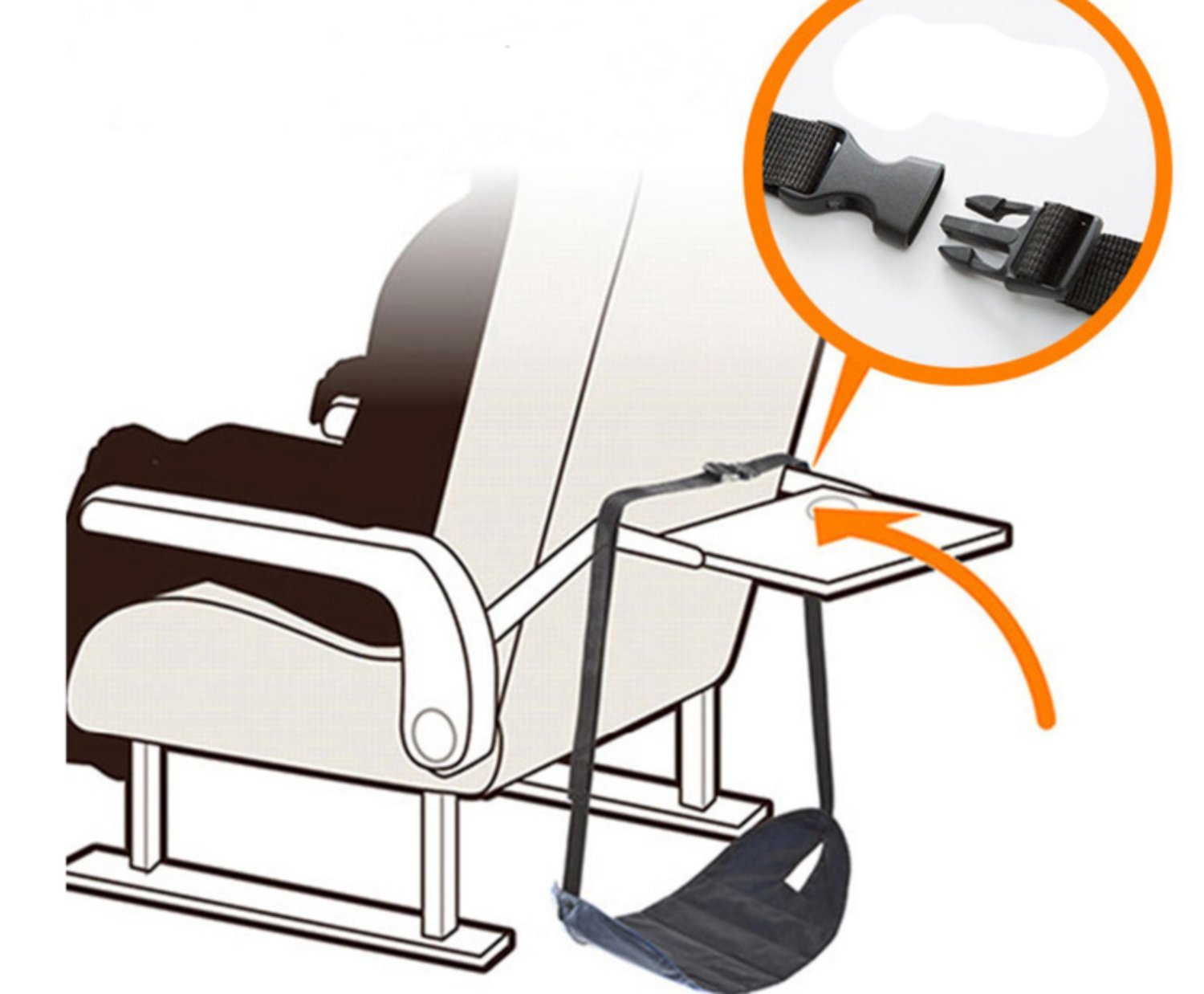 Hängmatta för fötter hammock flygplan - COMFY HANGER (Flygresor) –  produktbild – Hiprock