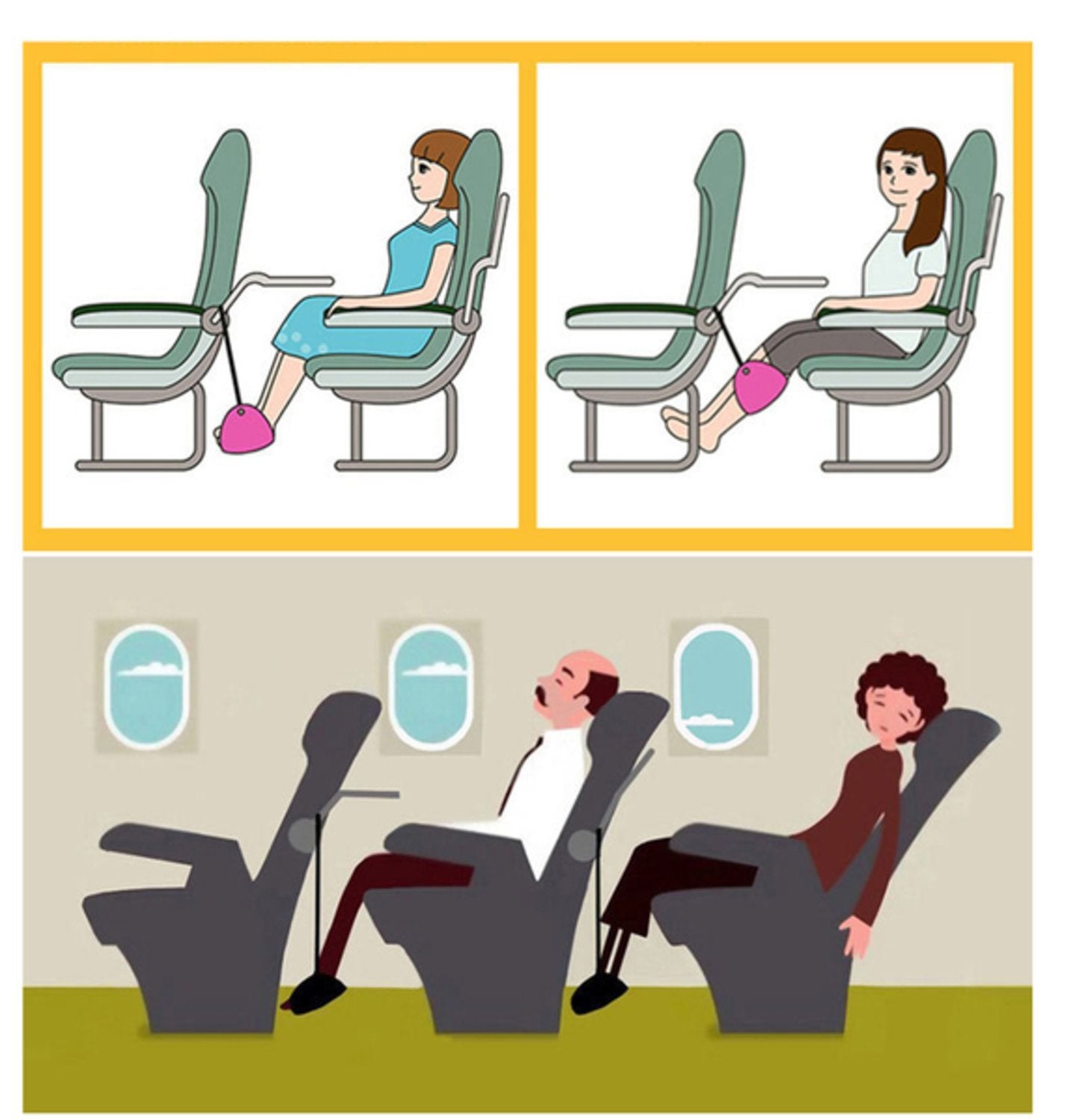 Hängmatta för fötter hammock flygplan - COMFY HANGER (Flygresor) –  produktbild – Hiprock