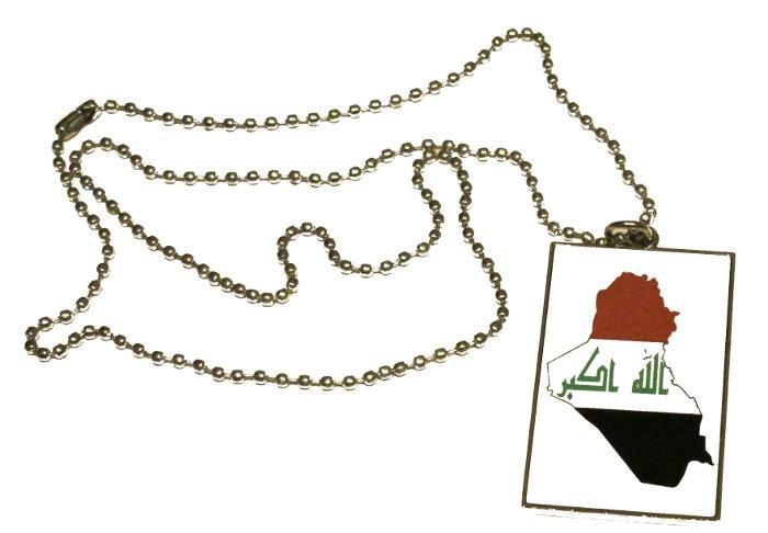 Iraq map flag necklace