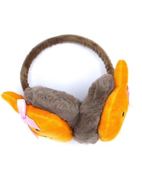 Kanin med rosett öronmuffar - orange –  produktbild – Hiprock