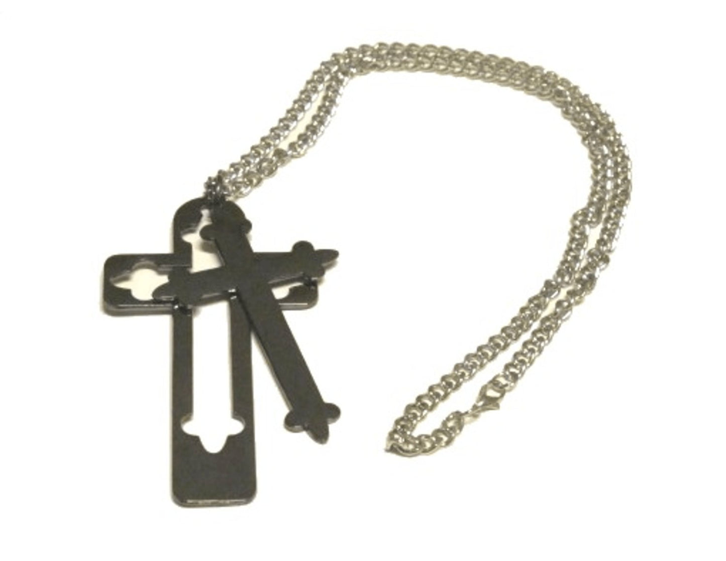 Cross necklace black
