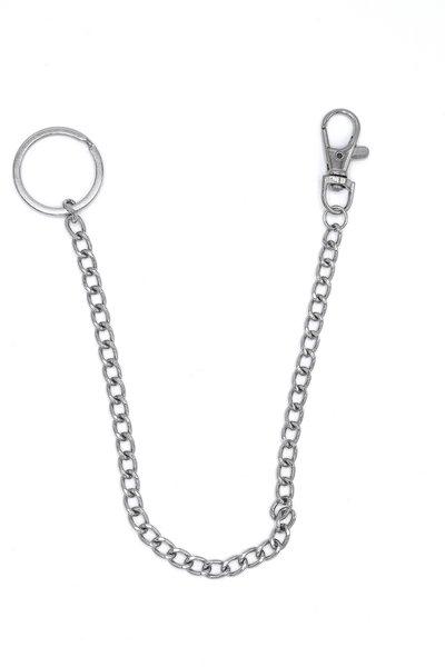 Kort silverfärgad byxkedja –  produktbild – Hiprock