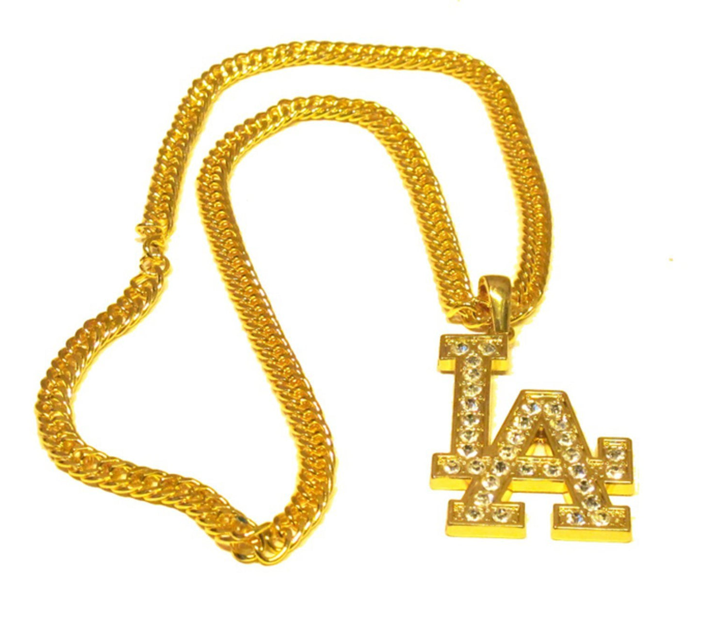 LA guldfärgad halsband med vita stenar –  produktbild – Hiprock