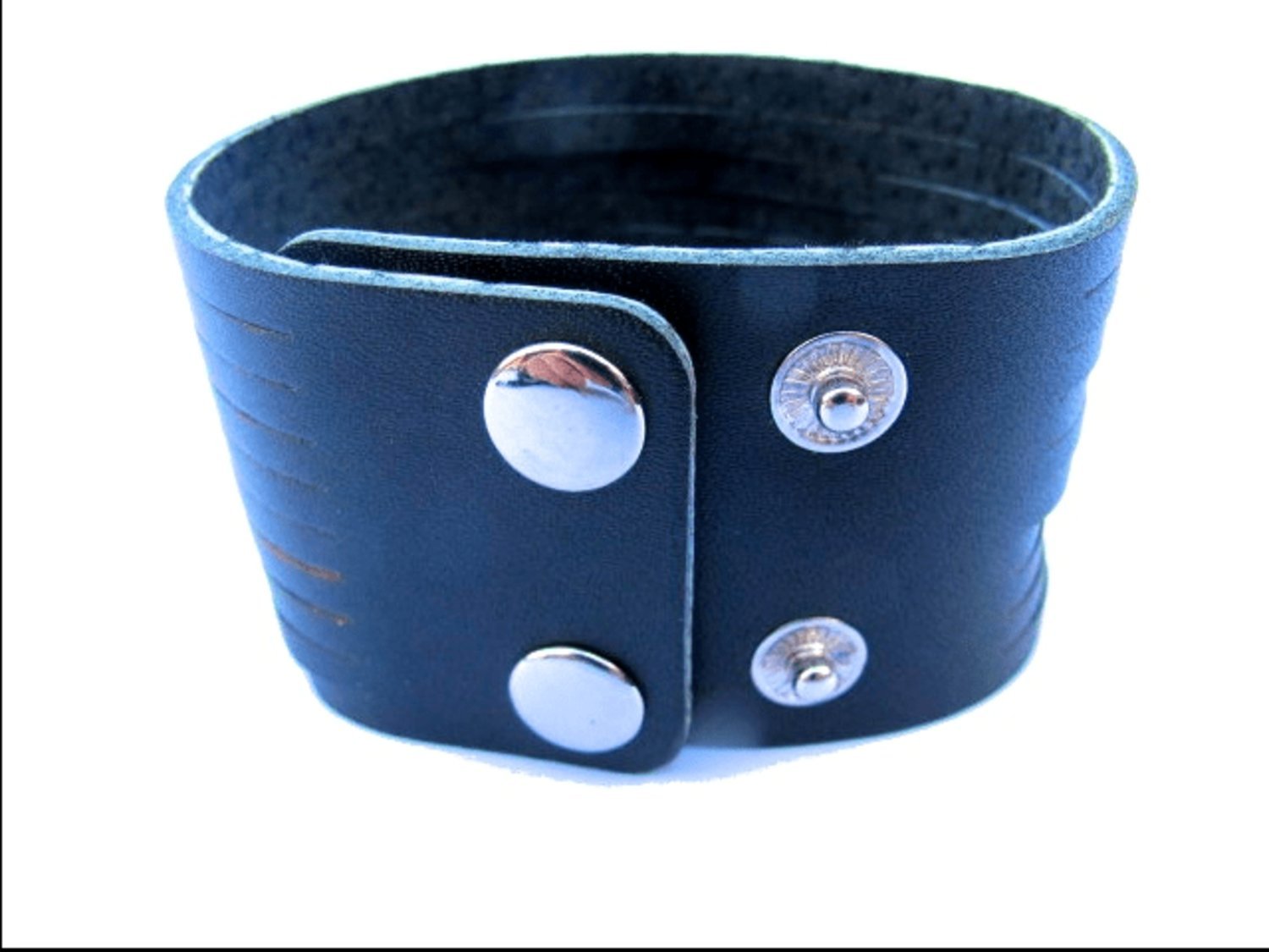 Läderarmband flätat - svart läder –  produktbild – Hiprock