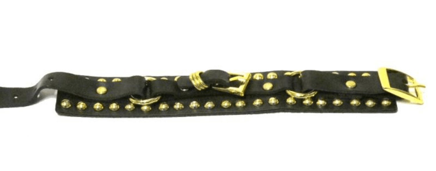 Läderarmband med runda nitar och spänne –  produktbild – Hiprock