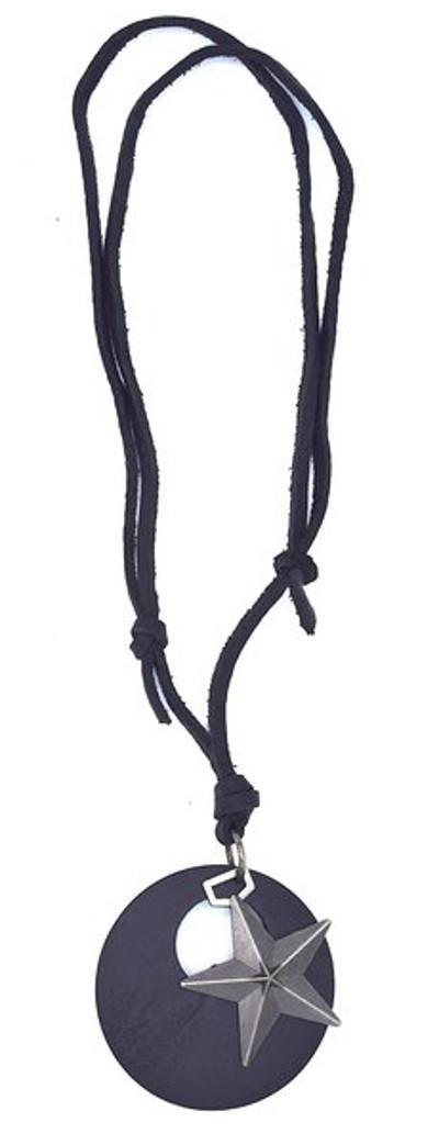 Leather necklace with star