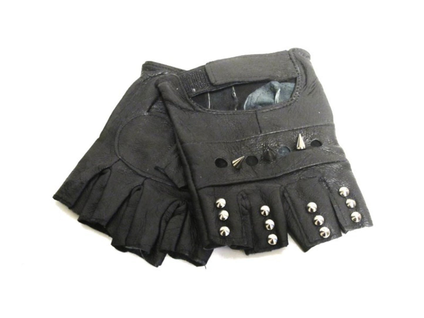 Läderhandskar - Spike och runda nitar –  produktbild – Hiprock