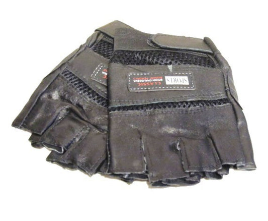 Leather gloves fingerless-sport