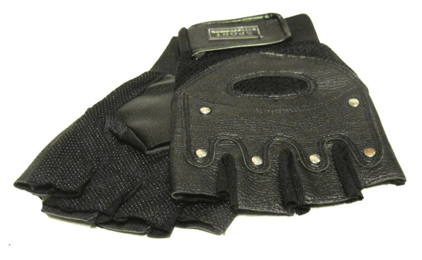 Leather gloves - round studs