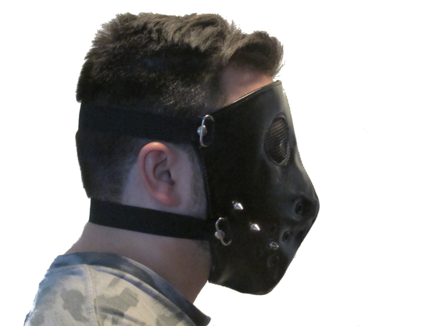 Lädermask med nitar –  produktbild – Hiprock