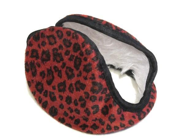 Leopard red ear muffs